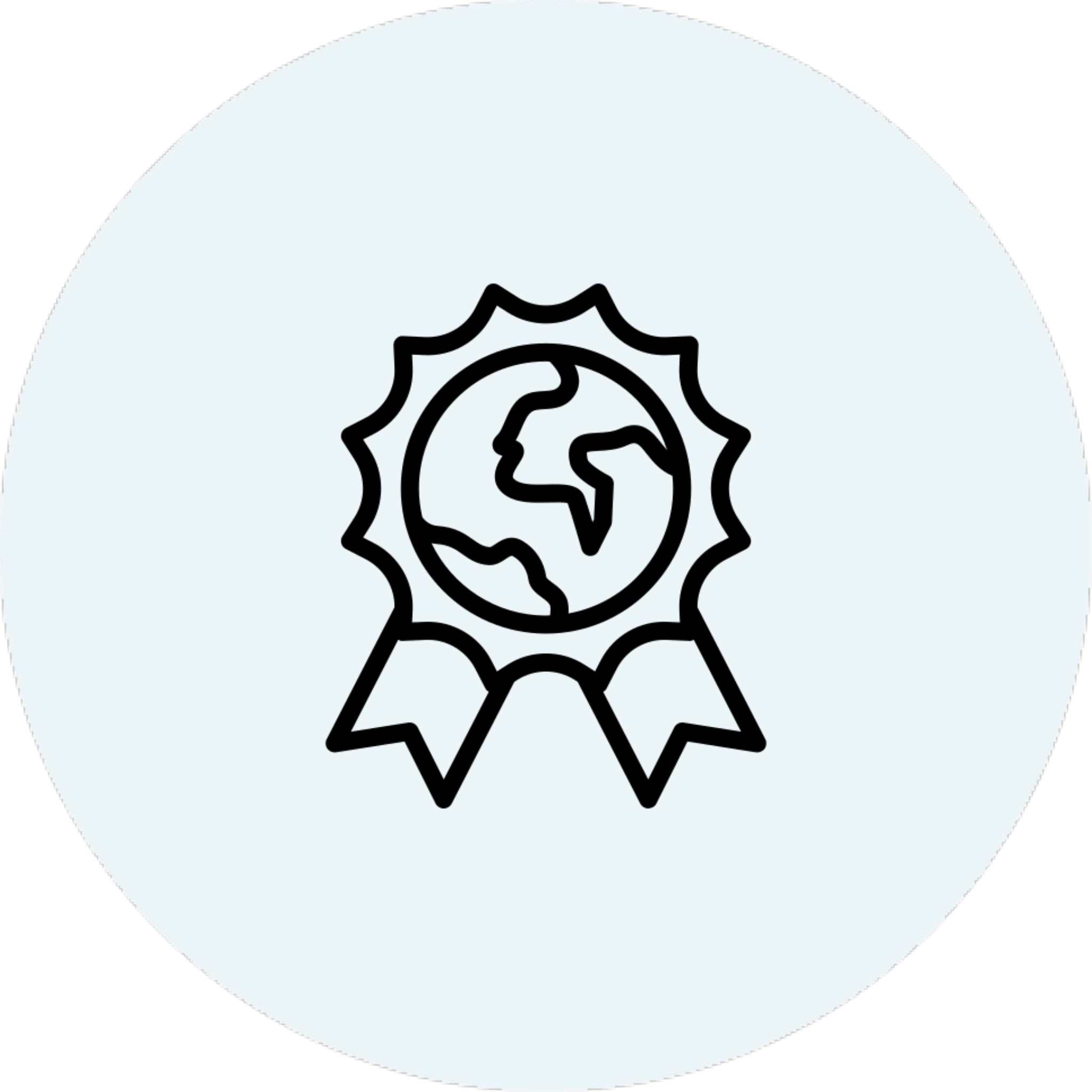 Global achievement badge symbol