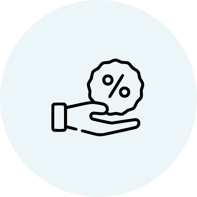 Hand with percentage sign